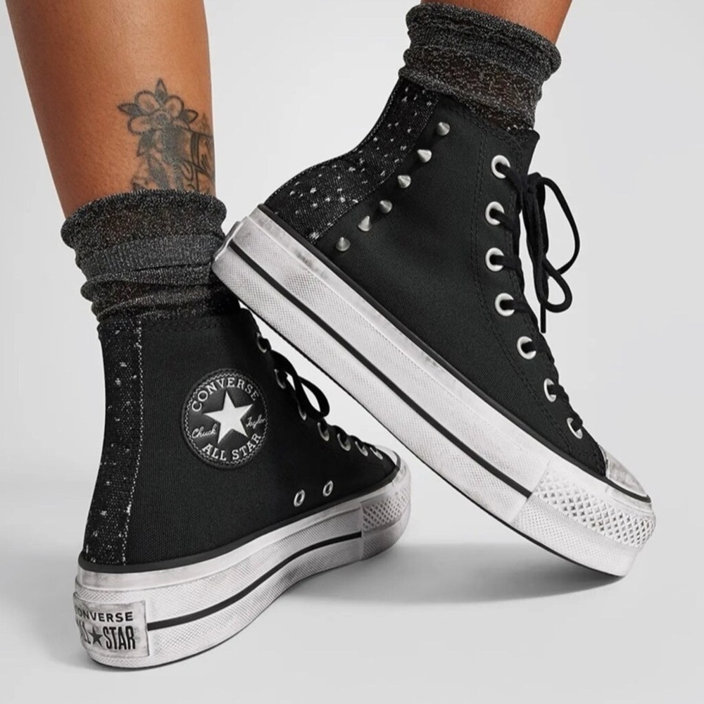 Converse Black Studded High-Top Sneakers on